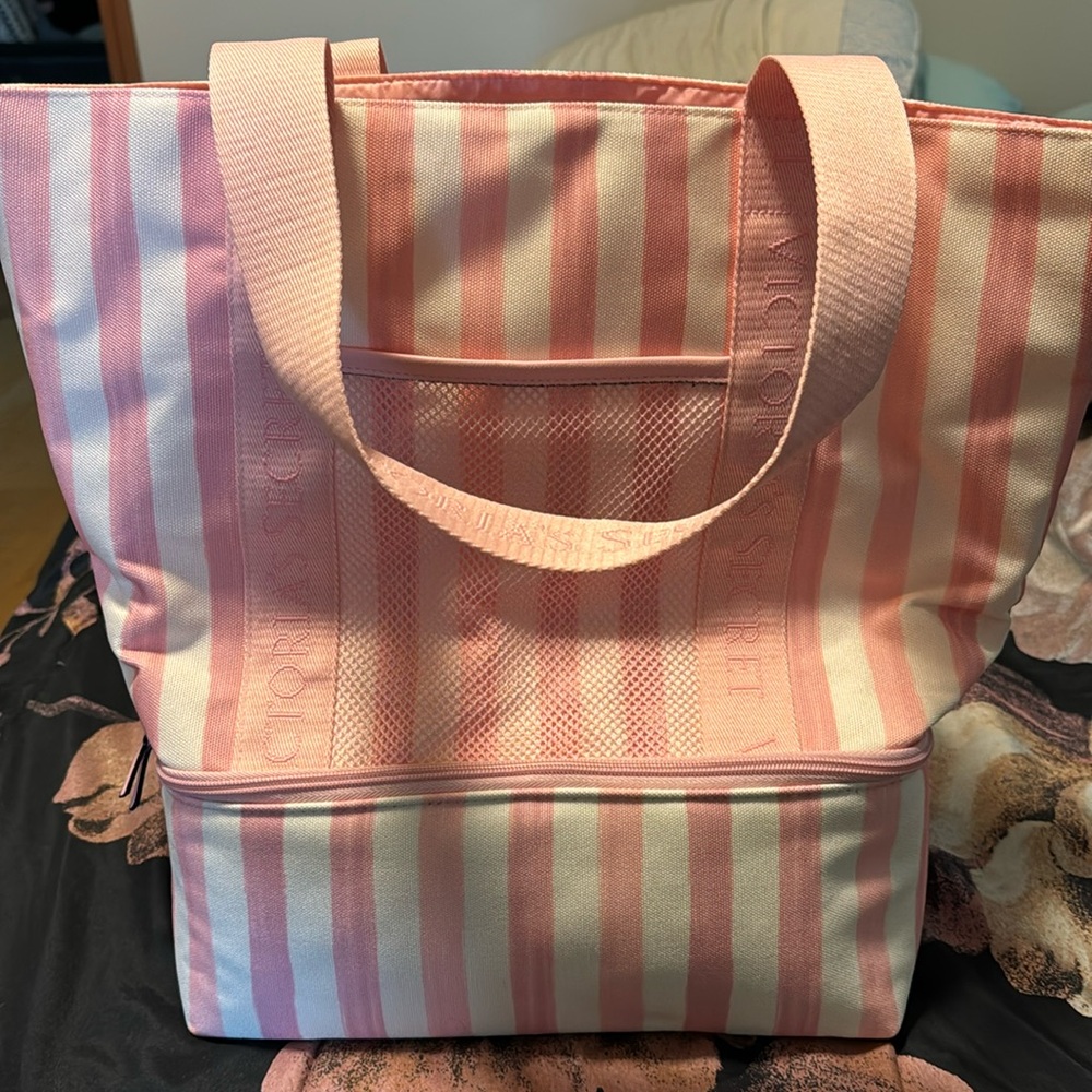 Victoria Secret tote with bottom cooler